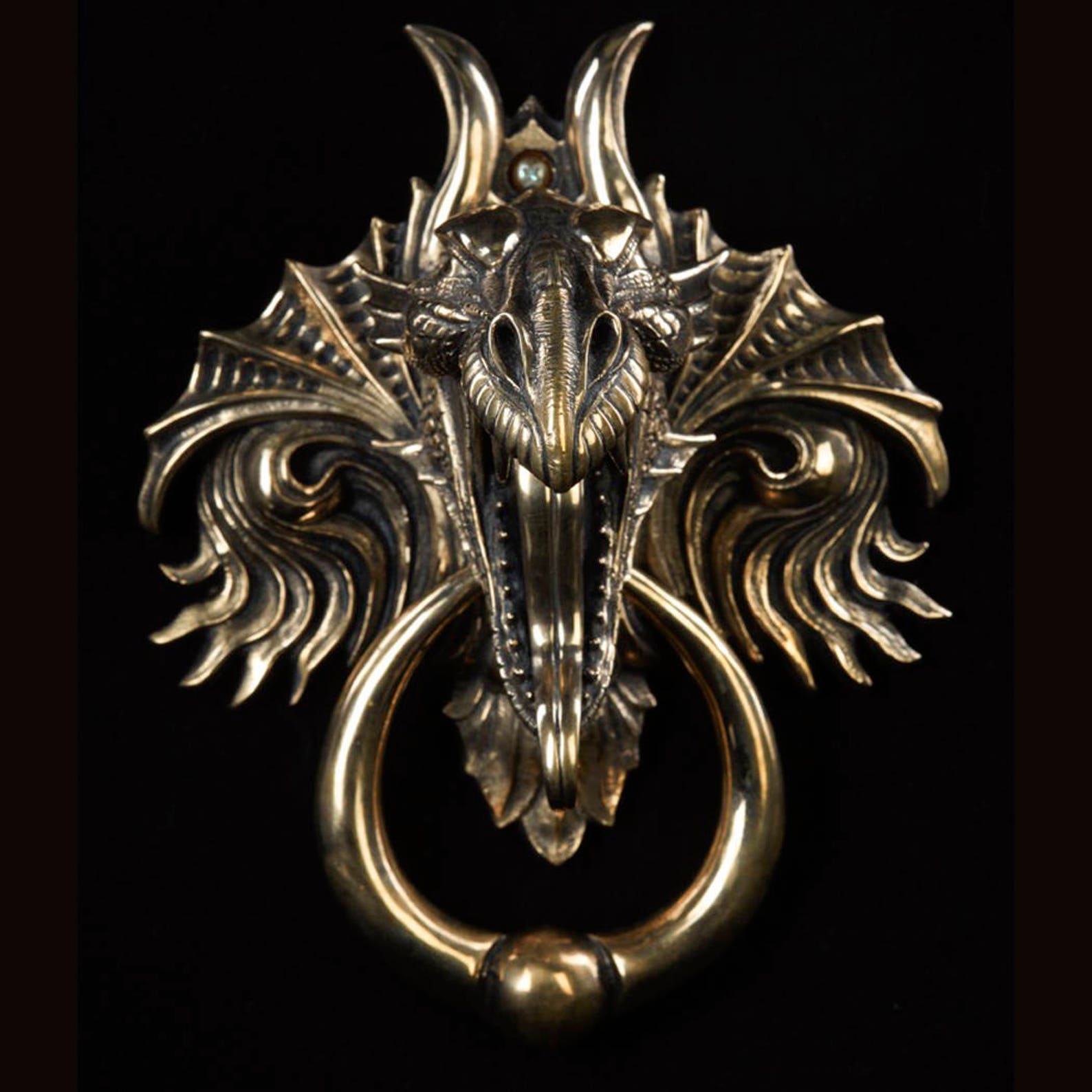 Dragon Door Knocker. Cast Bronze With a Mirror Polished Bronze Etsy