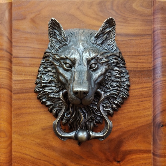 k*e様 wolf's head　ブレス　48mm Wolf Head Door Knocker, Large Cast Bronze in a Classic Brown