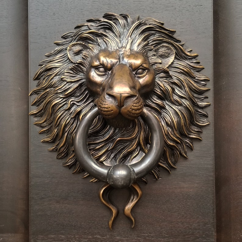 Lion Door Knocker With Ball Ring. Very Large. Cast Bronze with Etsy