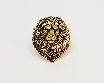 Leo 14K Gold Plated over Sterling Silver Lion Head Earring