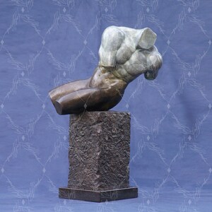 Male Torso Fragment Sculpture. Cast Bronze. image 2