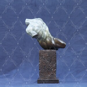 Male Torso Fragment Sculpture. Cast Bronze. image 4