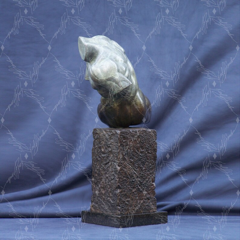 Male Torso Fragment Sculpture. Cast Bronze. image 3