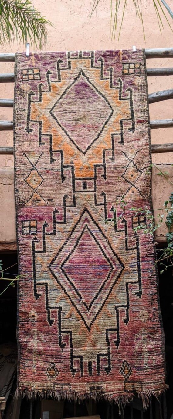 Vintage Moroccan Boujaad rug 242 x 97 cm