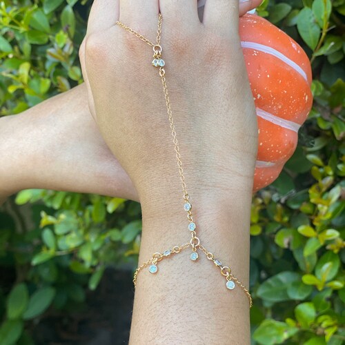 Multiple Diamond Hand Chain - shops CZ Shaker Finger Bracelet - 14k Gold Filled - Sterling Silver