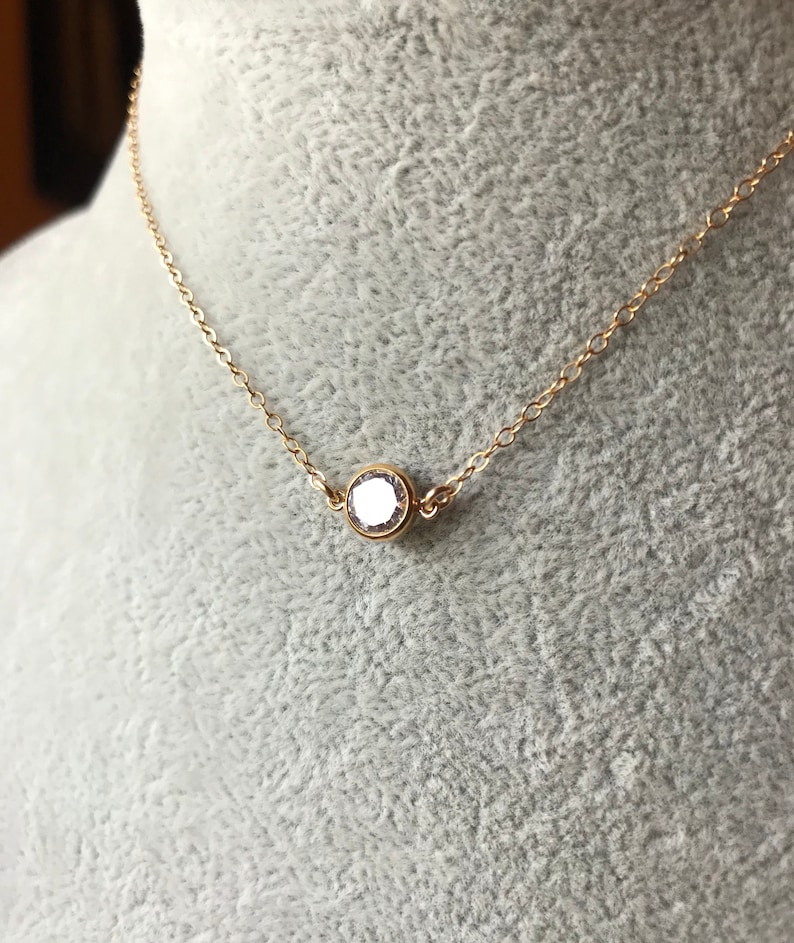 Extreme Choker Tiny Diamond Necklace CZ Gold or Silver Dainty | Etsy