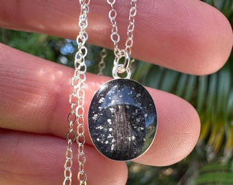 Black Cremation & Fur Necklace, Pet Fur Jewelry, Memorial Ring, Hidden Ashes, Lock of Hair, Cat Whisker Jewelry, Pet Urn, Hair Locket