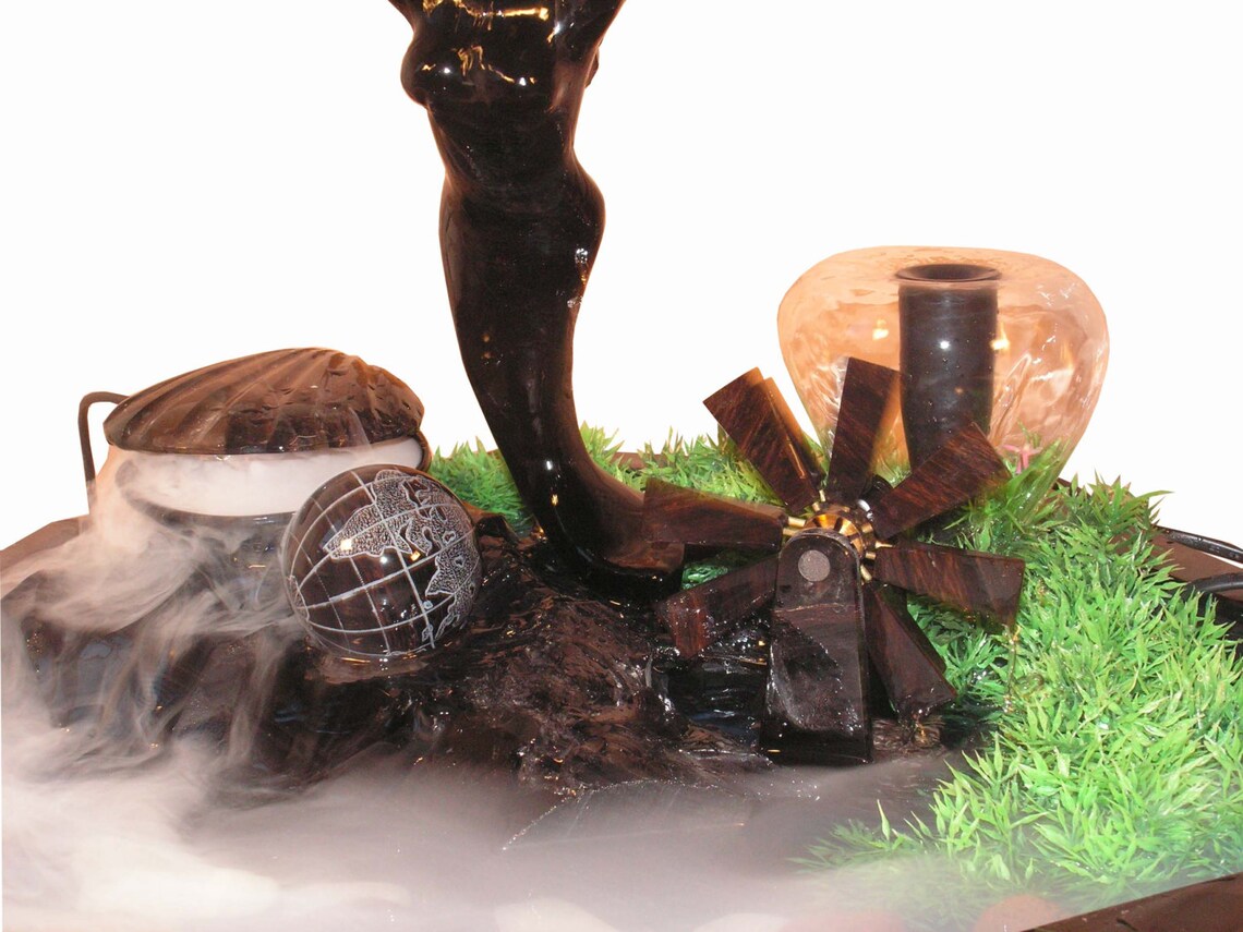 Mermaid tabletop water fountain with spinning globe mill and Etsy