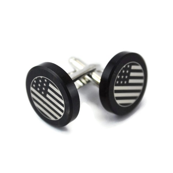 US Flag Cufflink, damask print on the obsidian stone, gift box included, gift for men, FREE SHIPPING, groomsmen accessories, groom gift