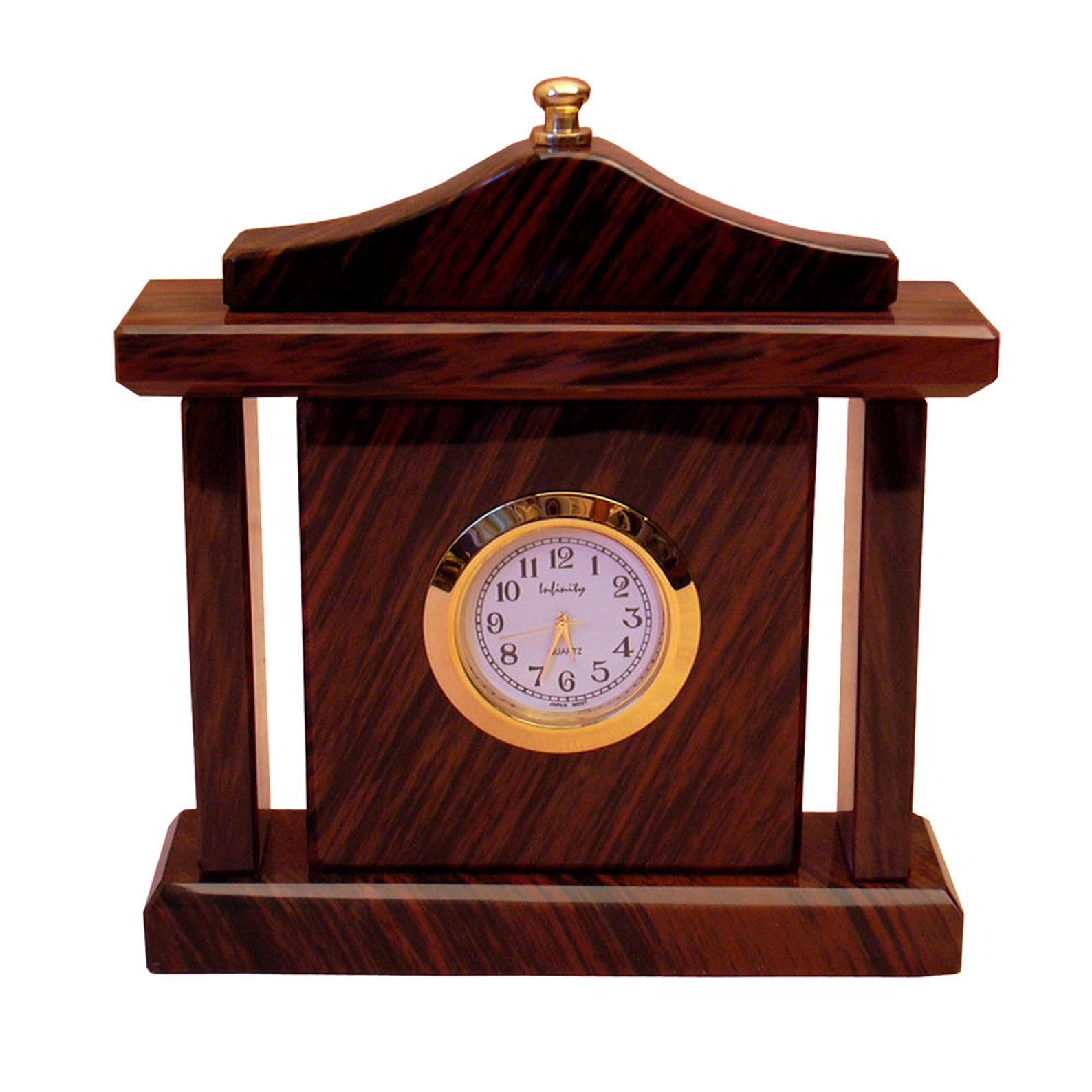 Vintage Style Mantel Clock Made From Natural Obsidian Etsy