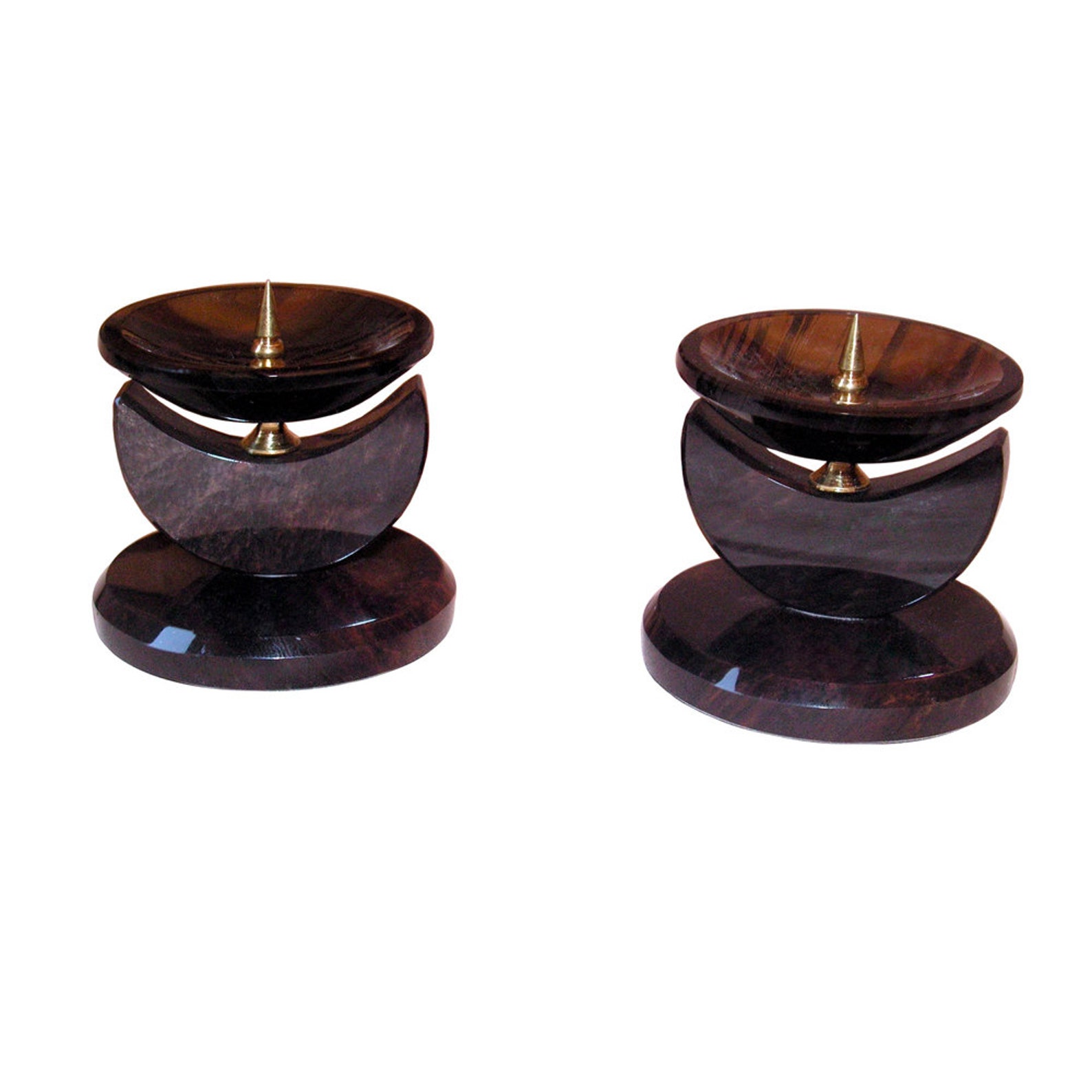 Nice Candlesticks Made From Natural Obsidian Home Decor and Etsy