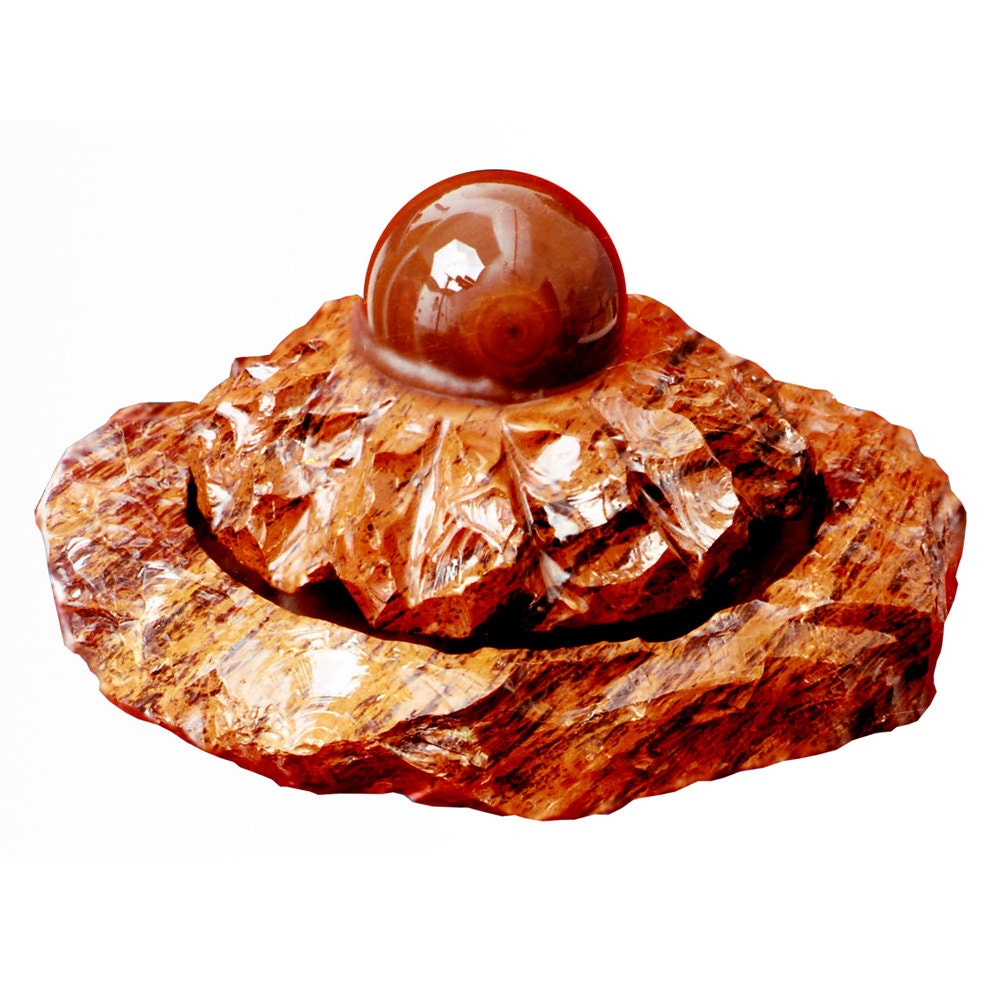 Indoor Water Fountain Made From Natural Obsidian With Spinning Etsy