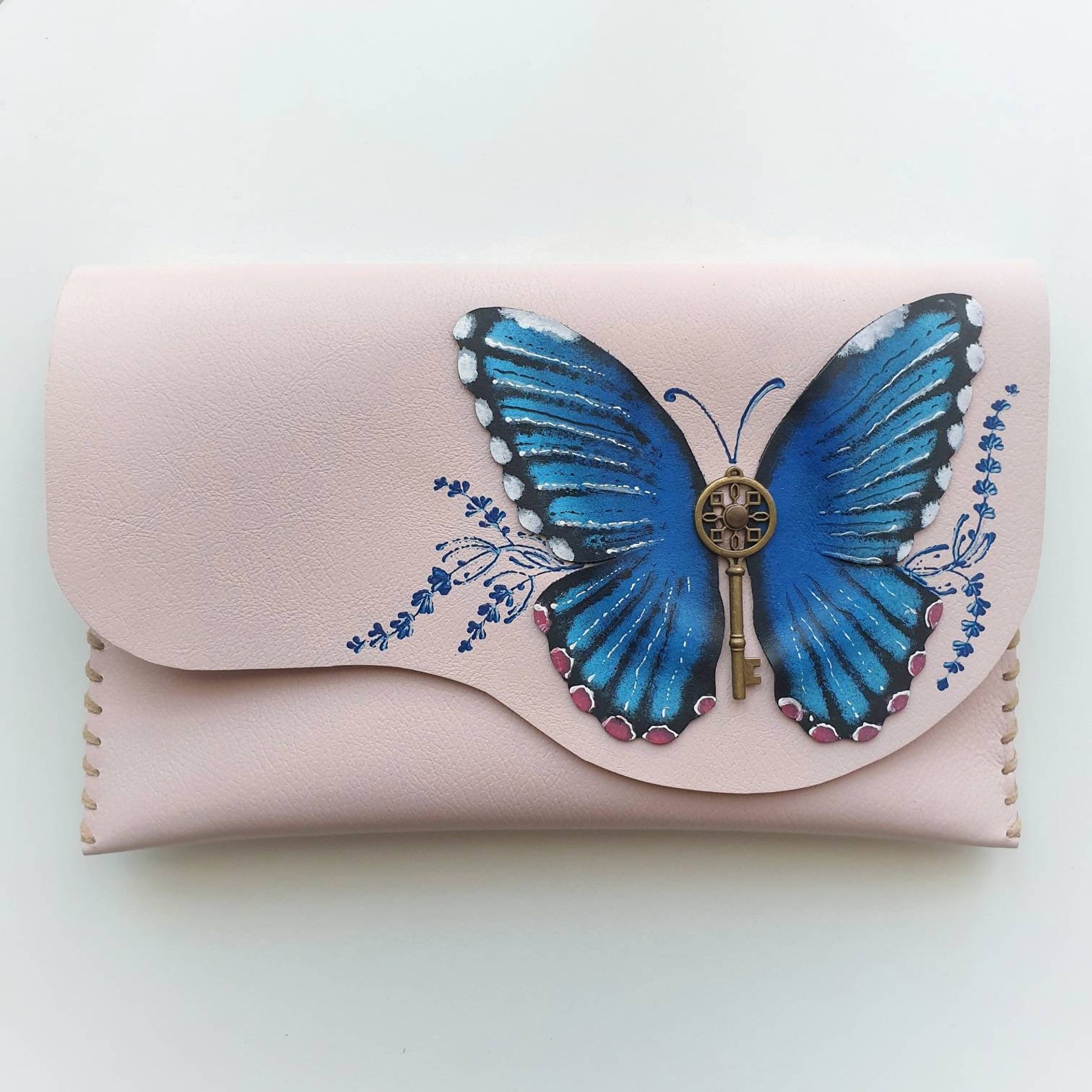 Blue Butterfly Pursebutterfly Clutchbridesmaid Etsy