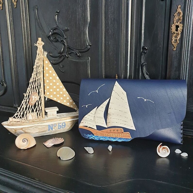 Sail Boat Bag nautical Purse Nautical Leather Bag Sailing Etsy