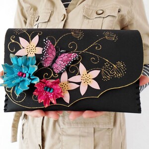 Teal flower bag,Pink flowers bag,Summer bag,Funky bag,Unique bag,Anniversary gift,Gift for her,Leather gift,Designer bag,Fun bag,Leather bag