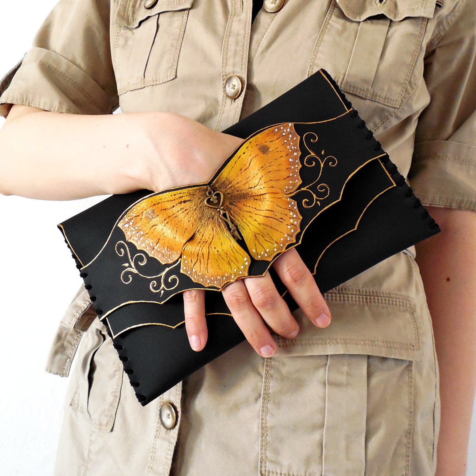 Gold Butterfly Clutch Bridesmaid Clutch Bridal Purse Gold Etsy