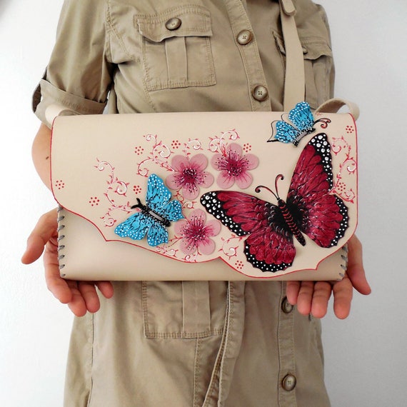 Buy Monarch Butterfly Leather Purse, Women Designer Vegan Handbag Animal  Print Black Small Cute Shoulder Ladies Crossbody Bag Online in India - Etsy