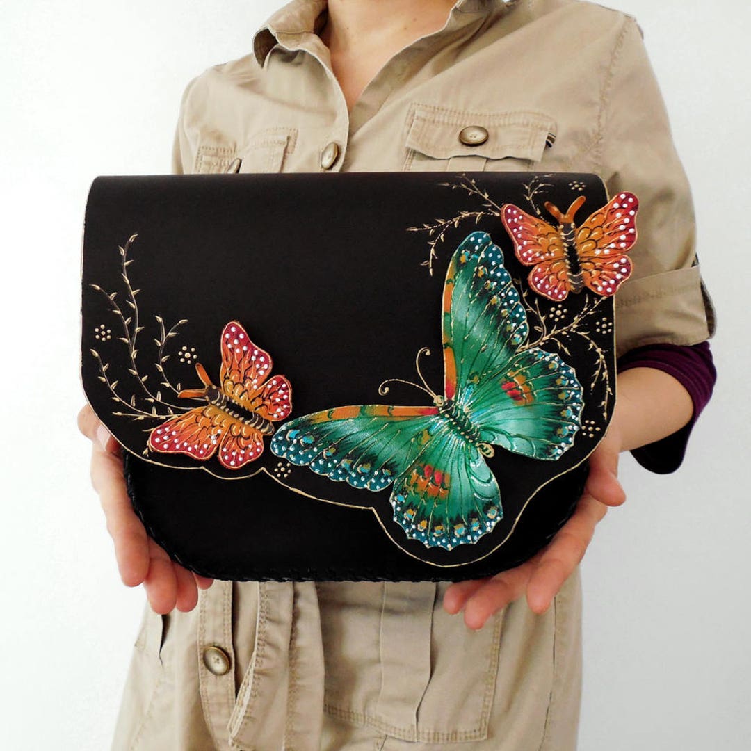 【COLOR iN ID】bohemian butterfly bag Butterfly Bag With Dazzling Embellishments, Laser-cut