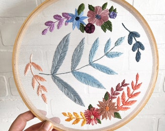 Marisol Botanical Hand Stitched Embroidery on Sheer Organza Backing