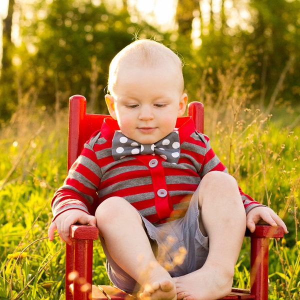 Baby Cardigan Onesie and Bowtie, Baby, Little Man Outfit, First Birthday Party, Baby's First Pictures