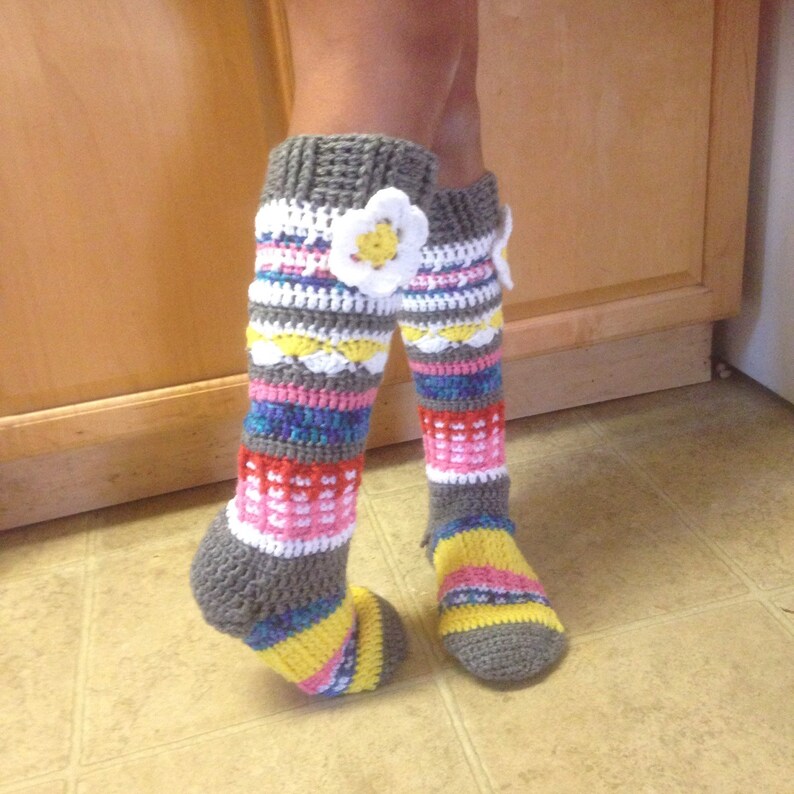Knee high flower socks