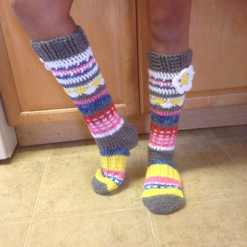 Knee high flower socks