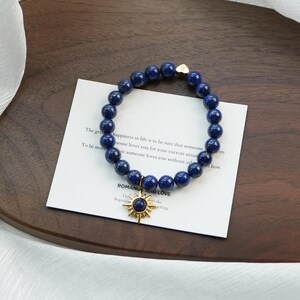 Pulsera de lapislázuli personalizada | Regalo para él | Idea de regalo para el Día del Padre