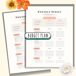 Hoja de trabajo del plan de deuda del presupuesto mensual de descarga digital Ahorrar para las vacaciones PDF Imprimir al instante Organizador personal Escritorio de oficina Imprescindible Útil