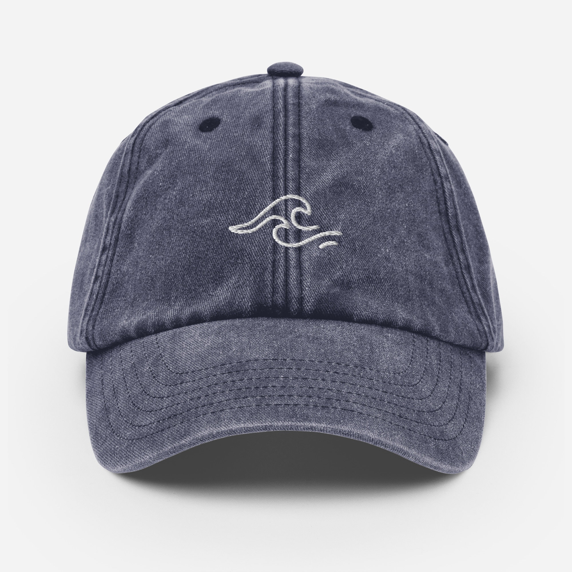 Denim Dad Hat Summer Beach Wave Vintage Hat Faded Denim Jean