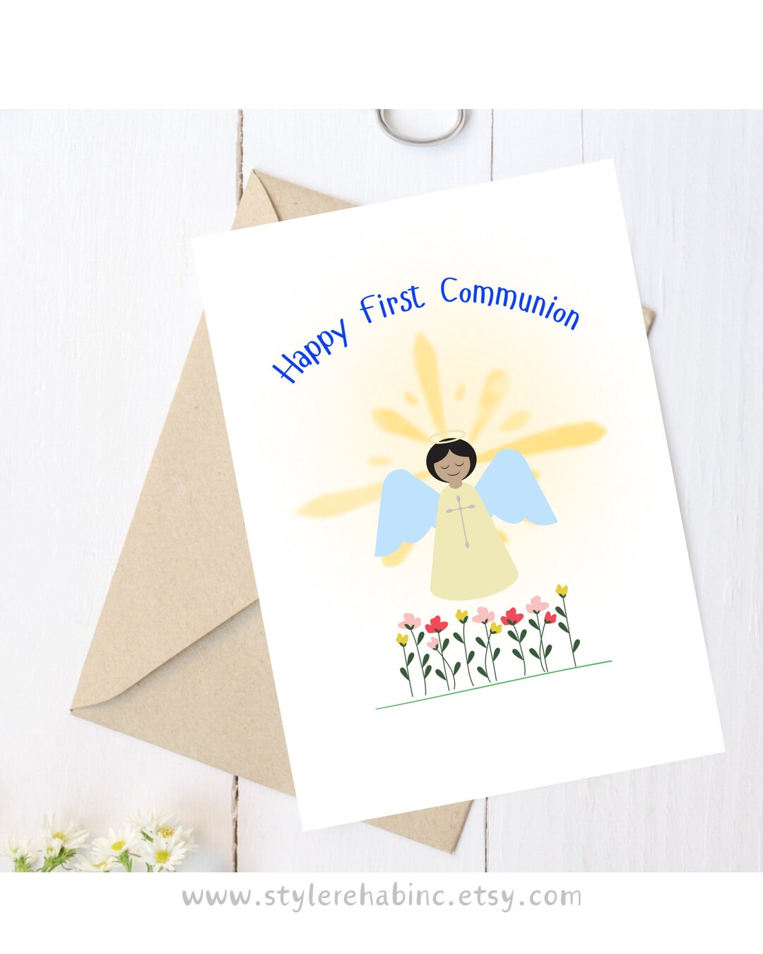 Digital Download Minimalist First Communion Card Child's Card PDF Print ...