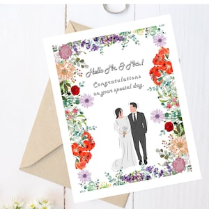 Digital Download Wedding Card Friends Wedding Guest Mr  Mrs Congratulations on Marriage  Card Download PDF Print Instant Card At Home Easy