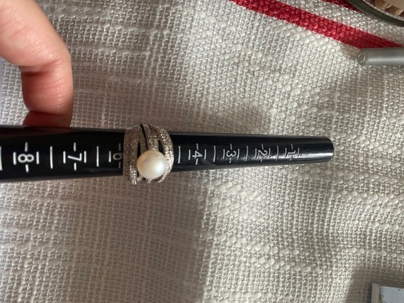 Pearl Multiband Pave  Statement Ring  Estate Jewe… - image 8