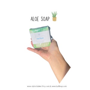 Handmade Artisan Vegan Aloe Soap Made with Aloe Vera Shea Butter Cocoa Butter Olive Oil Mild Aloe and Lily Scent Green color