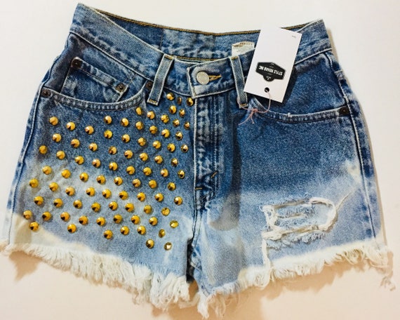 studded jean shorts