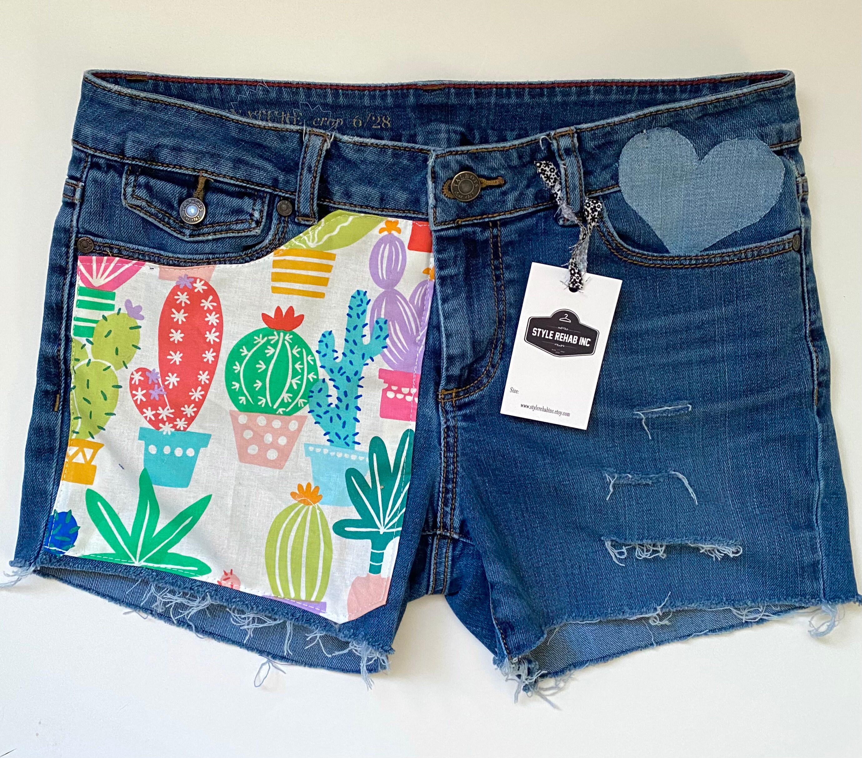 Last Chance Cactus Plant Lover Shorts, Patchwork Limited Fabric