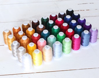 Machine Embroidery Thread 500M Set - 40 Vibrant Colors - Fits Brother & More - Polyester