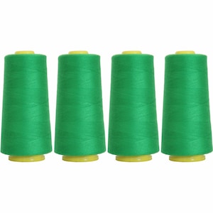 4 Big Cones Dk Grass Green Serger Sewing Thread 2750 Yd Tex 27 40s2 - Threadart