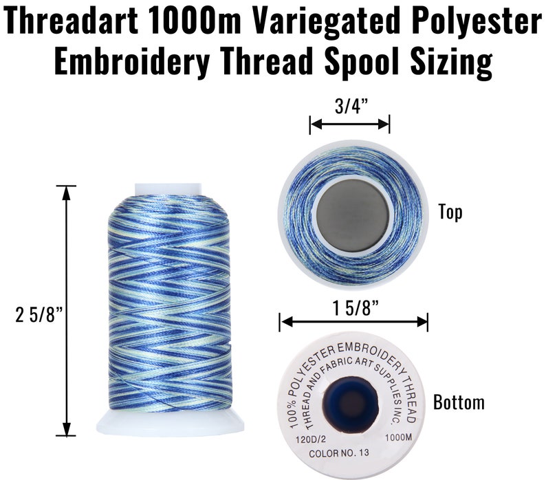 Multicolor Polyester Thread - 25 Variegated Colors Available ...