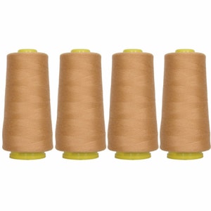 4 Big Cones Light Tan Serger Sewing Thread 2750 Yd Tex 27 40s2 - Threadart