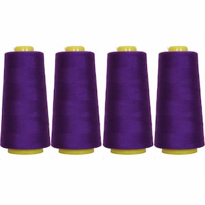 4 Big Cones Deep Purple Serger Sewing Thread 2750 Yd Tex 27 40s2 - Threadart