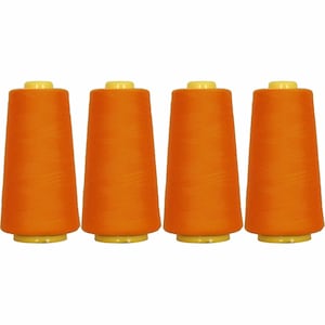 4 Big Cones OrangeYellow Serger Sewing Thread 2750 Yd Tex 27 40s2-Threadart