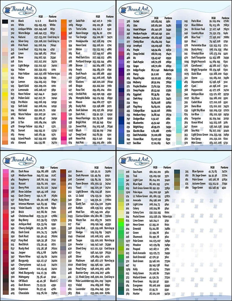 Rayon Thread Color Chart Rayon Machine Embroidery Thread Set 20 Yellowgreen Colors - 1000m Cones ...