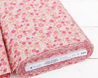 Threadart Sevenberry Peach Ditsy Floral Cotton Quilting Fabric - 1, 3 & 10 Yard Cuts