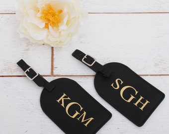 Gepersonaliseerde bagagelabel voor op reis - roze, wit of zwart - bruidsmeisje cadeau bestemming huwelijkscadeau bruiloft gunst, tas label, reiscadeau
