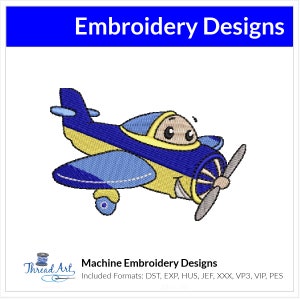 Toy Plane Airplane Embroidery Design Instant Download  - Multiple Sizes - 8 Formats - ThreadArt