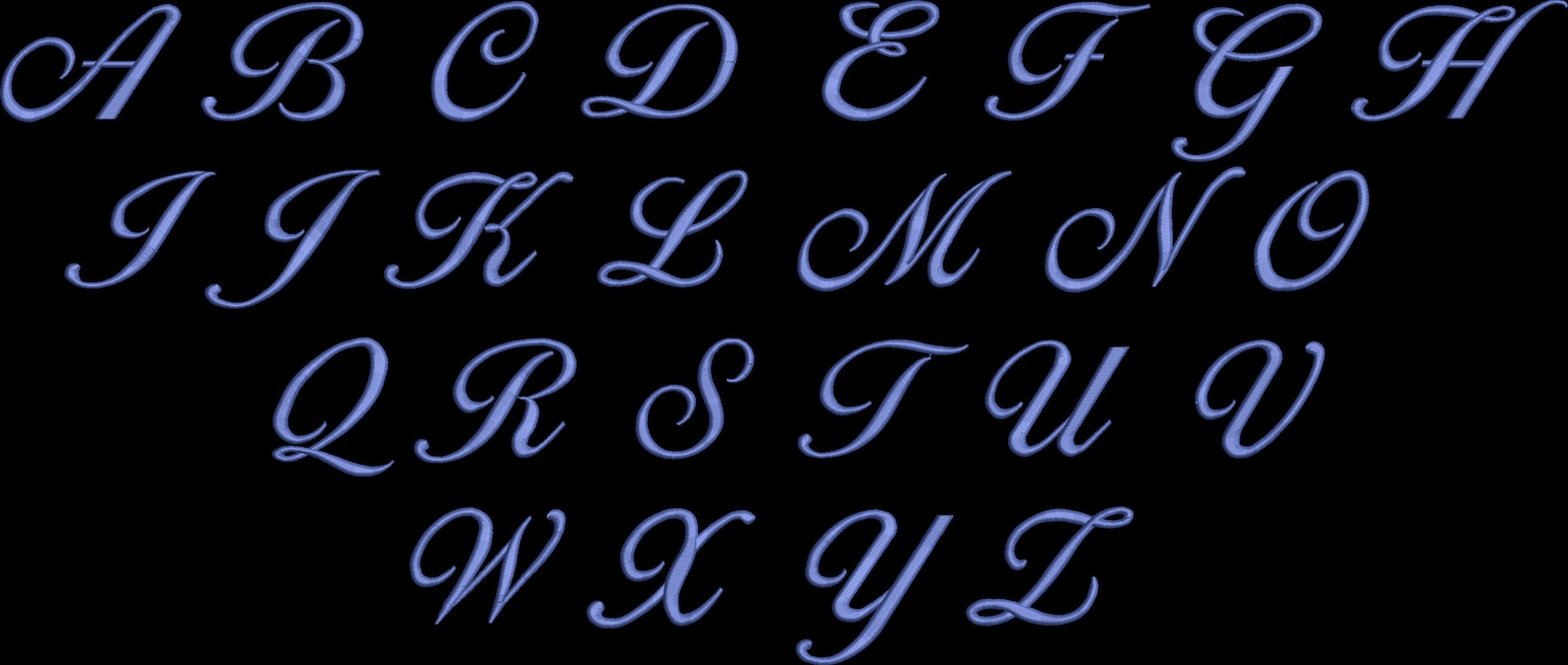 Ballantine Font Machine Embroidery Design Set - Cursive Alphabet ...