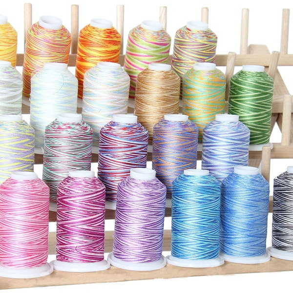 Multicolor Cotton Thread - 22 Variegated Colors Available - Quilting & Sewing