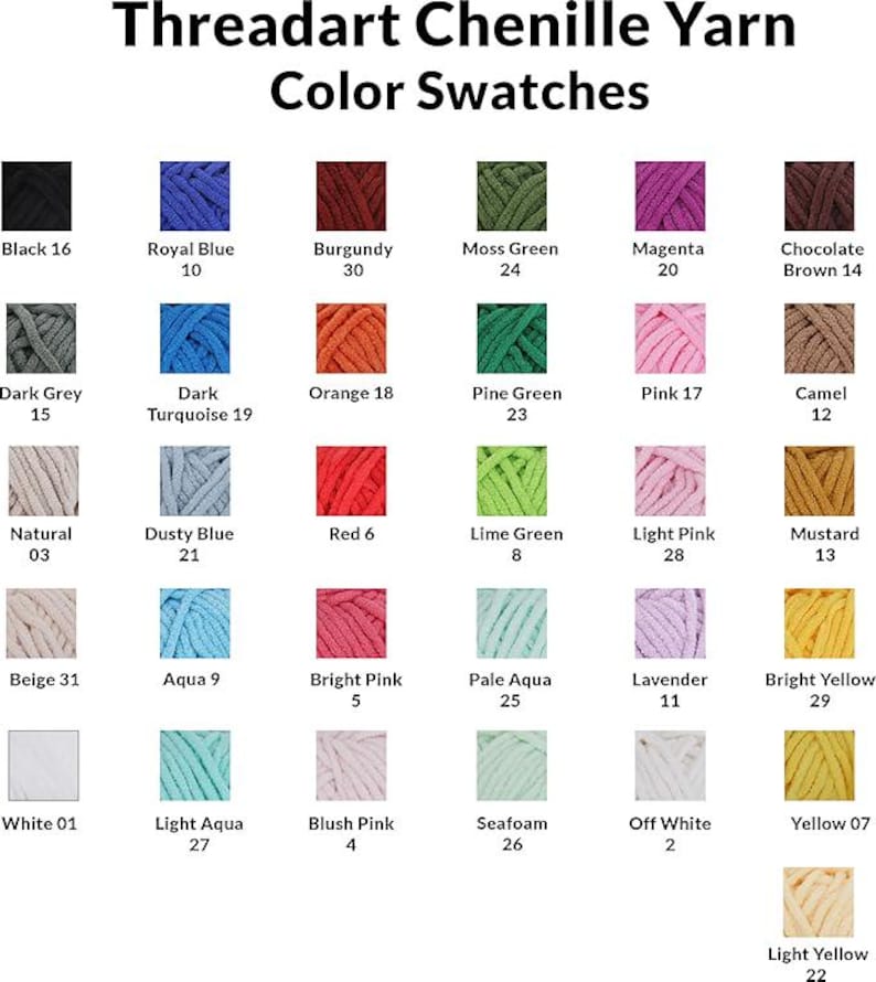 Super Soft Chenille Yarn in 20 Color Options - Plush Fluffy Velvet #5 - 50 gram skeins - 60 yds Chunky Weight image 11
