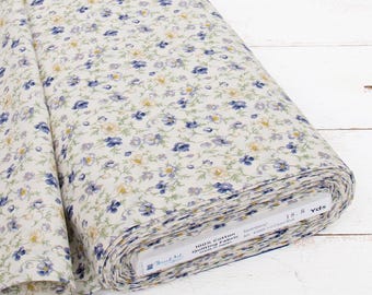 Threadart Sevenberry Blue Vintage Rose Cotton Quilting Fabric - 1, 3 & 10 Yard Cuts