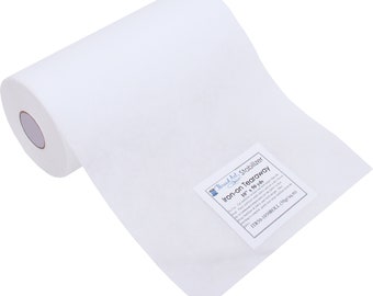 Iron On Fusible Tearaway Embroidery Backing Stabilizer | 1.8 oz Medium Weight | 10" x 50 yd roll